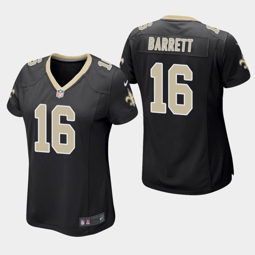Women's New Orleans Saints #16 J.T. Barrett Black Stitched Jersey