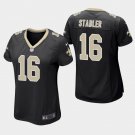 Women's New Orleans Saints #16 Ken Stabler Black Stitched Jersey