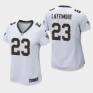 Women's New Orleans Saints #23 Marshon Lattimore White Stitched Jersey
