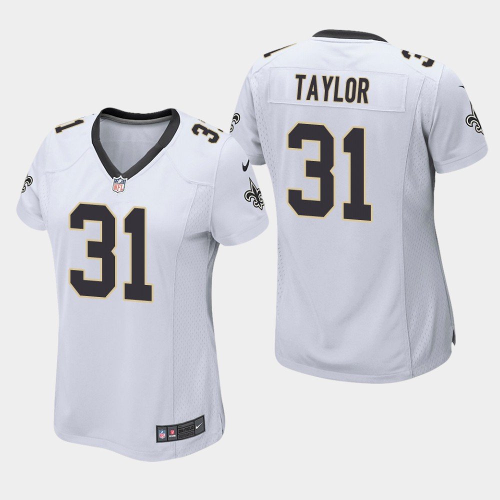 Women's New Orleans Saints #31 Jim Taylor White Stitched Jersey