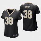 Women's New Orleans Saints #38 Terrance West Black Stitched Jersey