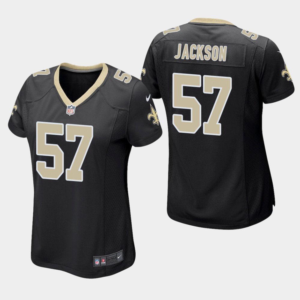Women's New Orleans Saints #57 Rickey Jackson Black Stitched Jersey