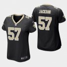 Women's New Orleans Saints #57 Rickey Jackson Black Stitched Jersey