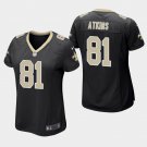 Women's New Orleans Saints #81 Doug Atkins Black Stitched Jersey