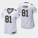 Women's New Orleans Saints #81 Doug Atkins White Stitched Jersey
