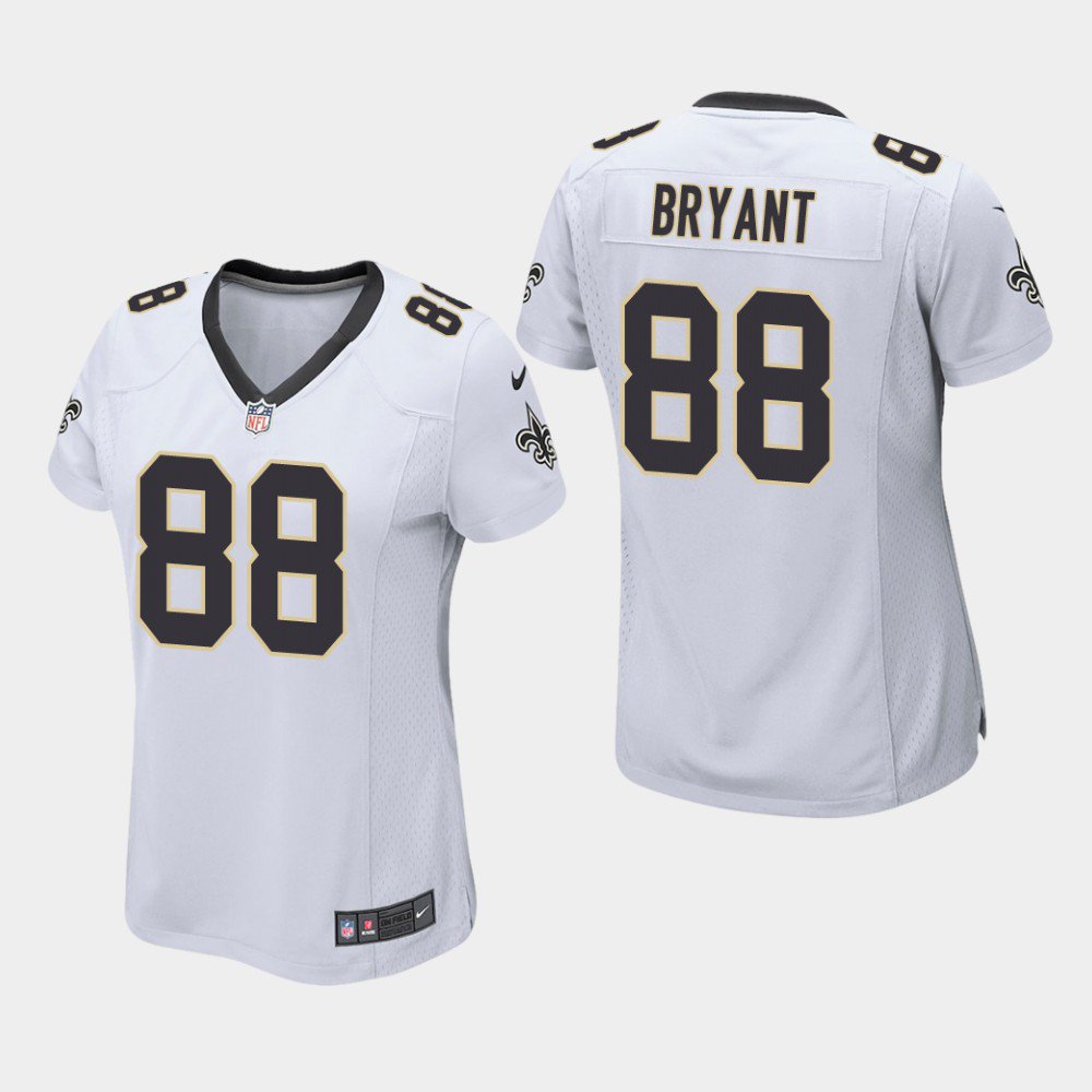 Women's New Orleans Saints #88 Dez Bryant White Stitched Jersey