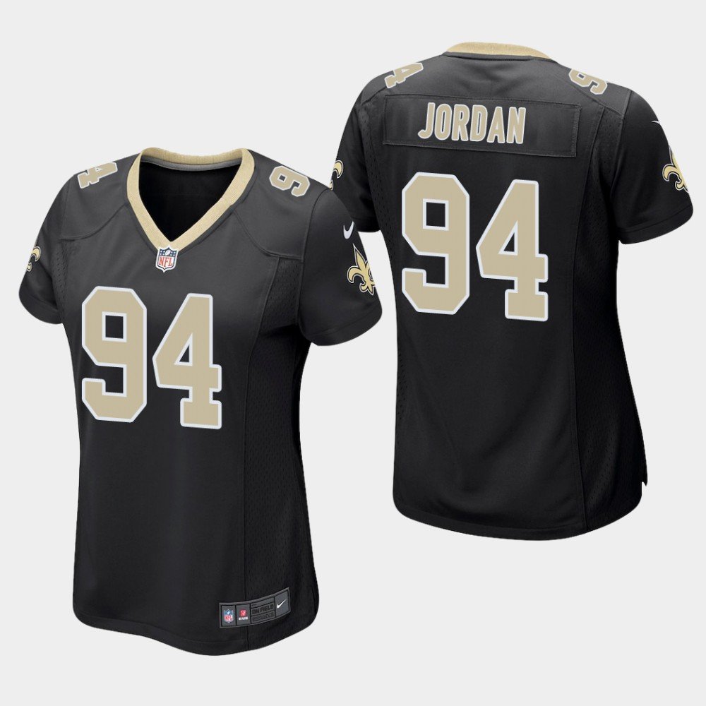 Women's New Orleans Saints #94 Cameron Jordan Black Stitched Jersey