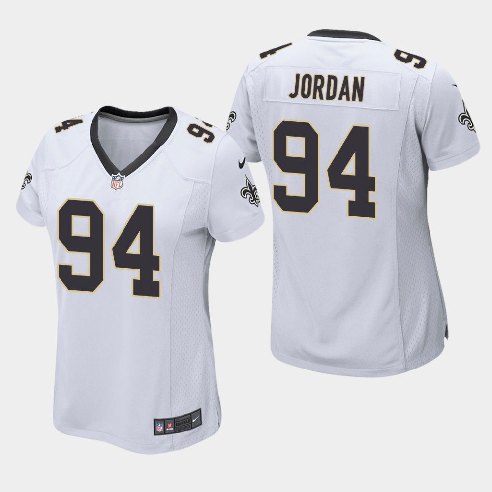 Women's New Orleans Saints #94 Cameron Jordan White Stitched Jersey