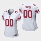Women's New York Giants #00 Custom Name and Number White Stitched Jersey