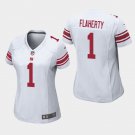 Women's New York Giants #1 Ray Flaherty White Stitched Jersey