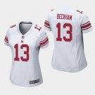 Women's New York Giants #13 Odell Beckham Jr. White Stitched Jersey