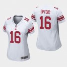 Women's New York Giants #16 Frank Gifford White Stitched Jersey