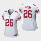 Women's New York Giants #26 Saquon Barkley White Stitched Jersey
