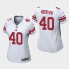 Women's New York Giants #40 Joe Morrison White Stitched Jersey