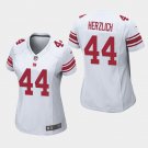 Women's New York Giants #44 Mark Herzlich White Stitched Jersey