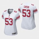 Women's New York Giants #53 Harry Carson White Stitched Jersey
