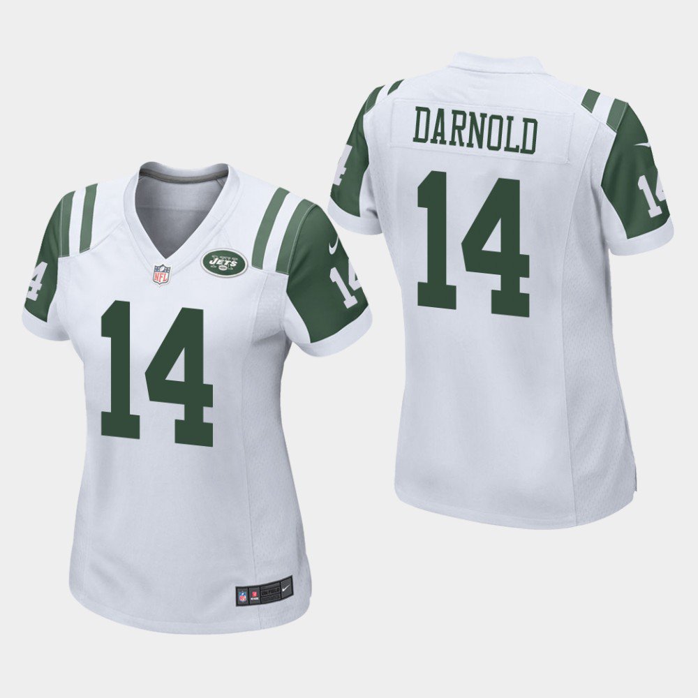 Women's New York Jets #14 Sam Darnold White Stitched Jersey