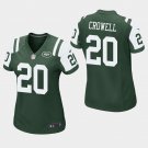 Women's New York Jets #20 Isaiah Crowell Green Stitched Jersey