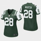 Women's New York Jets #28 Curtis Martin Green Stitched Jersey