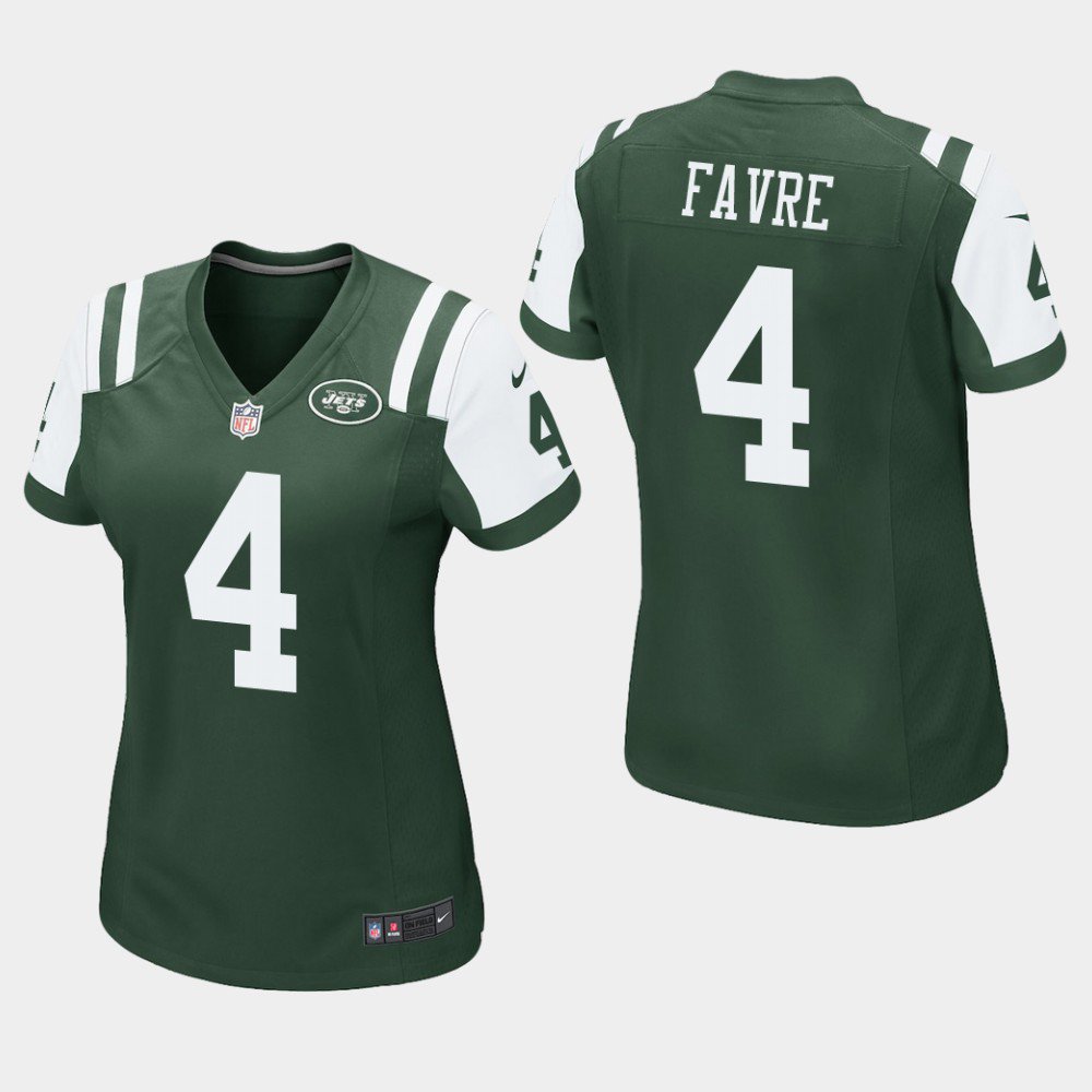 Women's New York Jets #4 Brett Favre Green Stitched Jersey