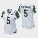 Women's New York Jets #5 Teddy Bridgewater White Stitched Jersey