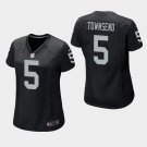 Women's Oakland Raiders #5 Johnny Townsend Black Stitched Jersey