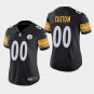 Women's Pittsburgh Steelers #00 Custom Name and Number Black Stitched Jersey