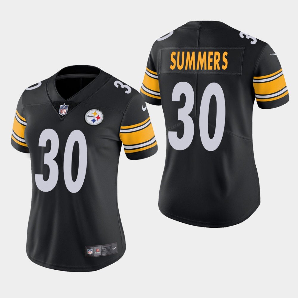 Women's Pittsburgh Steelers #30 James Conner Black Stitched Jersey