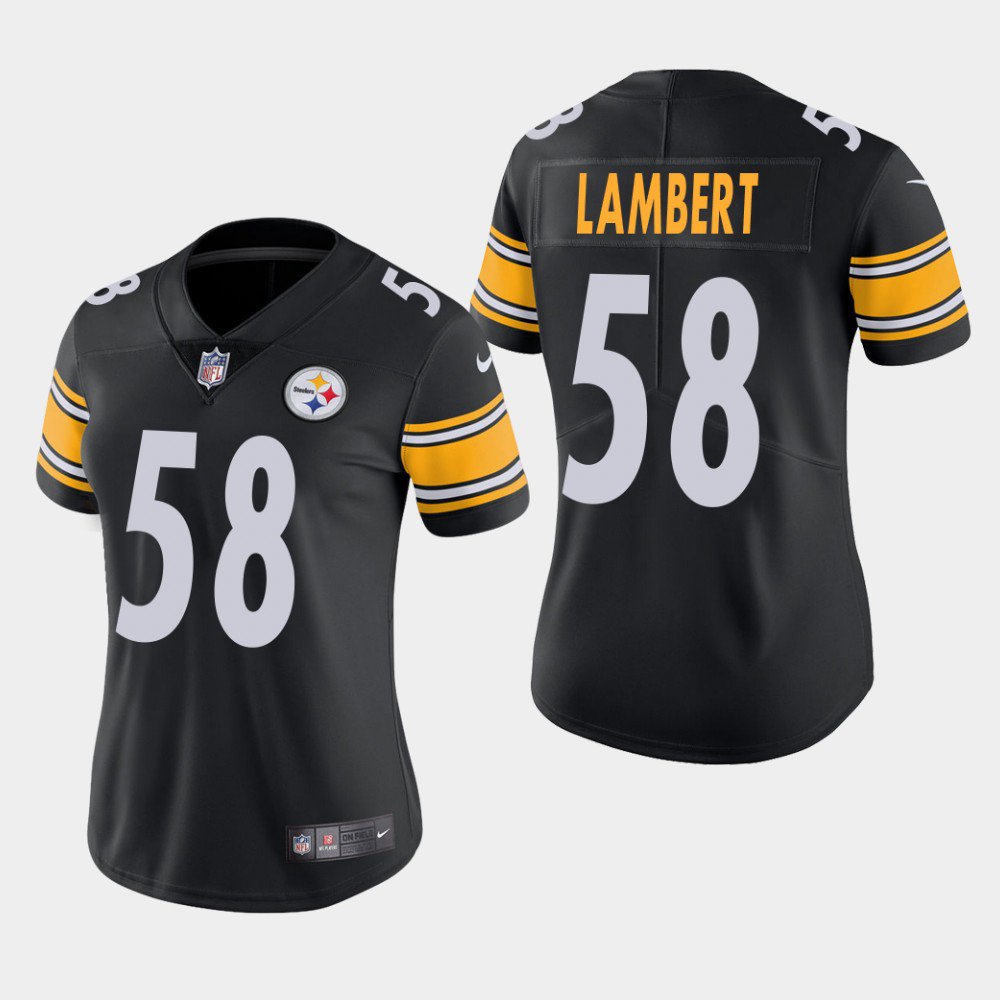 Women's Pittsburgh Steelers #58 Jack Lambert Black Stitched Jersey