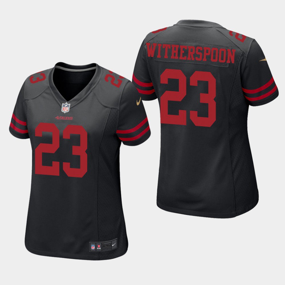 Women's San Francisco 49ers #23 Ahkello Witherspoon Black Stitched Jersey