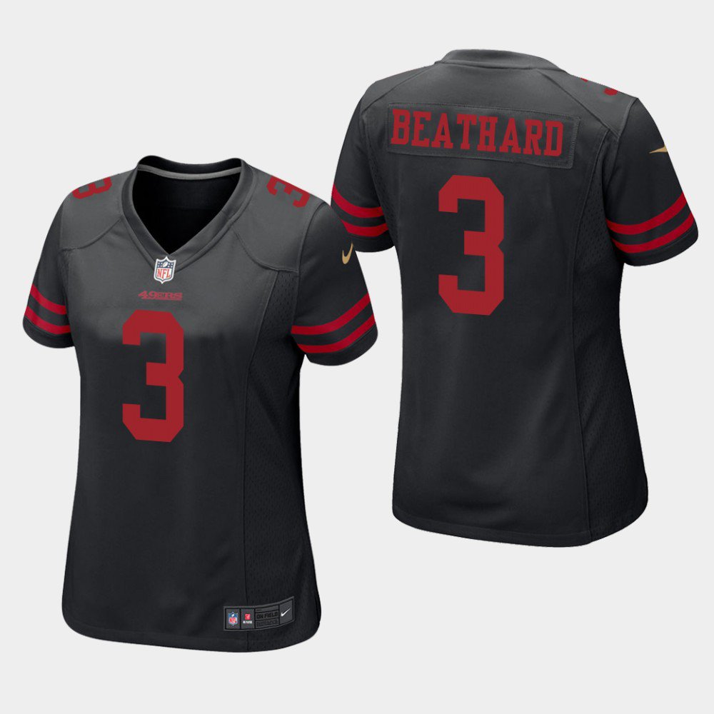 Women's San Francisco 49ers #3 C.J. Beathard Black Stitched Jersey
