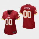 Women's Washington Redskins #00 Custom Name and Number Burgundy Stitched Jersey
