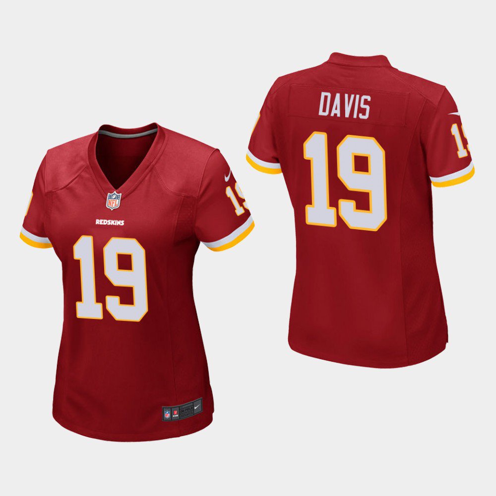 Women's Washington Redskins #19 Robert Davis Burgundy Stitched Jersey