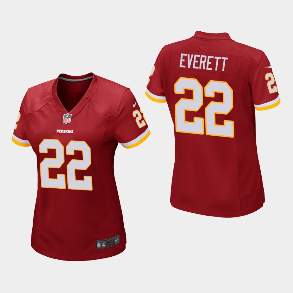 Women's Washington Redskins #22 Deshazor Everett Burgundy Stitched Jersey