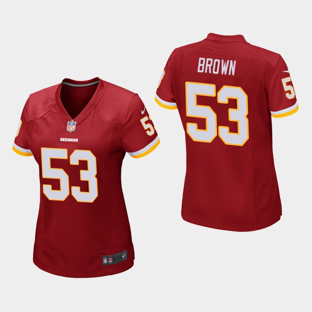 Women's Washington Redskins #53 Zach Brown Burgundy Stitched Jersey