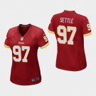 Women's Washington Redskins #97 Tim Settle Burgundy Stitched Jersey