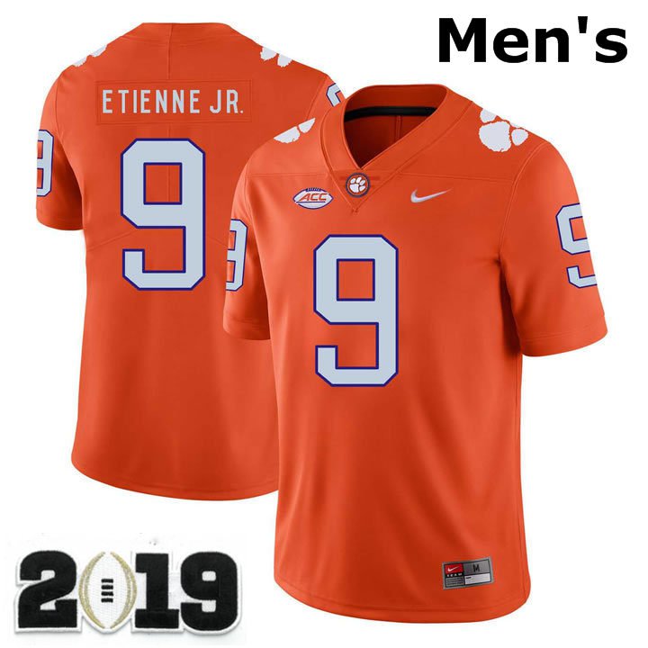 Tigers 9 Travis Etienne Jr. Orange NCAA Clemson Tigers 2019 Championship Jersey
