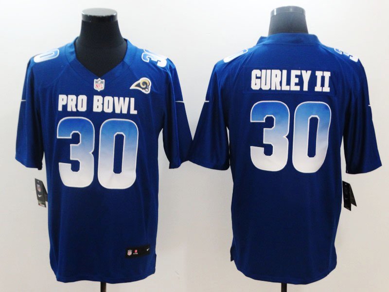 Men's 2019 Pro Bowl Rams #30 Todd Gurley II Royal NFC Game Jersey