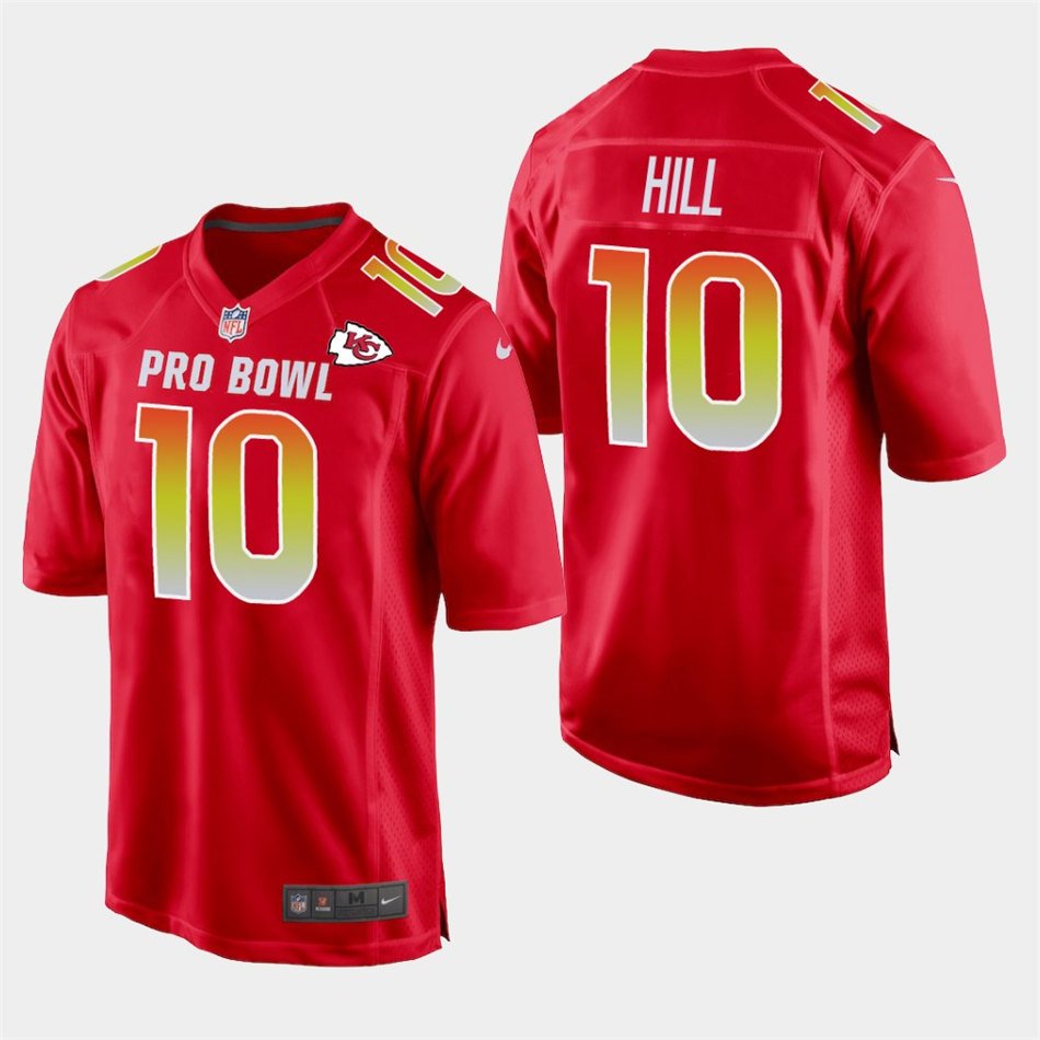 Men's 2019 Pro Bowl Kansas City Chiefs #10 Tyreek Hill Red AFC Game Jersey