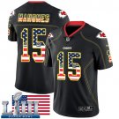 Patrick Mahomes Men's Limited Black Super Bowl LIII Jersey #15 Kansas City Chiefs USA Flag