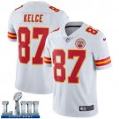 Men's Kansas City Chiefs #87 Travis Kelce White Limited Super Bowl LIII Jersey