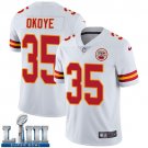 Men's Kansas City Chiefs #35 Christian Okoye White Limited Super Bowl LIII Jersey