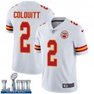 Men's Kansas City Chiefs #2 Dustin Colquitt White Limited Super Bowl LIII Jersey
