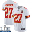 Men's Kansas City Chiefs #27 Larry Johnson White Limited Super Bowl LIII Jersey