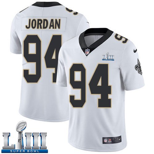 #94 New Orleans Saints Cameron Jordan Limited Men's Road White Super Bowl LIII Jersey
