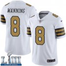 #8 New Orleans Saints Archie Manning Limited Men's White Super Bowl LIII Jersey Rush