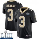 #3 New Orleans Saints Bobby Hebert Limited Men's Home Black Super Bowl LIII Jersey
