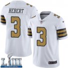 #3 New Orleans Saints Bobby Hebert Limited Men's White Super Bowl LIII Jersey Rush