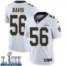 #56 New Orleans Saints DeMario Davis Limited Men's Road White Super Bowl LIII Jersey