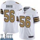 #56 New Orleans Saints DeMario Davis Limited Men's White Super Bowl LIII Jersey Rush
